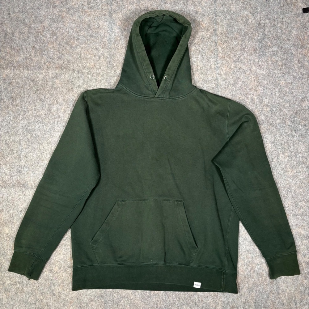 Pull&Bear Hoodie Mens XL Green Pullover Kangaroo Pocket Fleece Streetwear Sweat